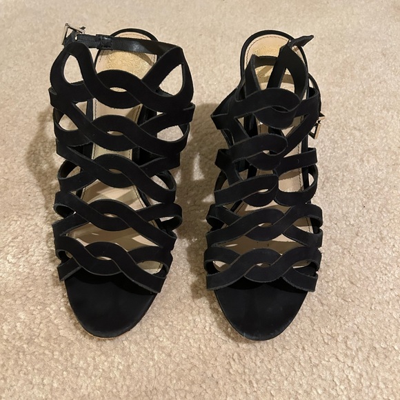 Vince Camuto Black Strap with Buckle Heels - Picture 2 of 6